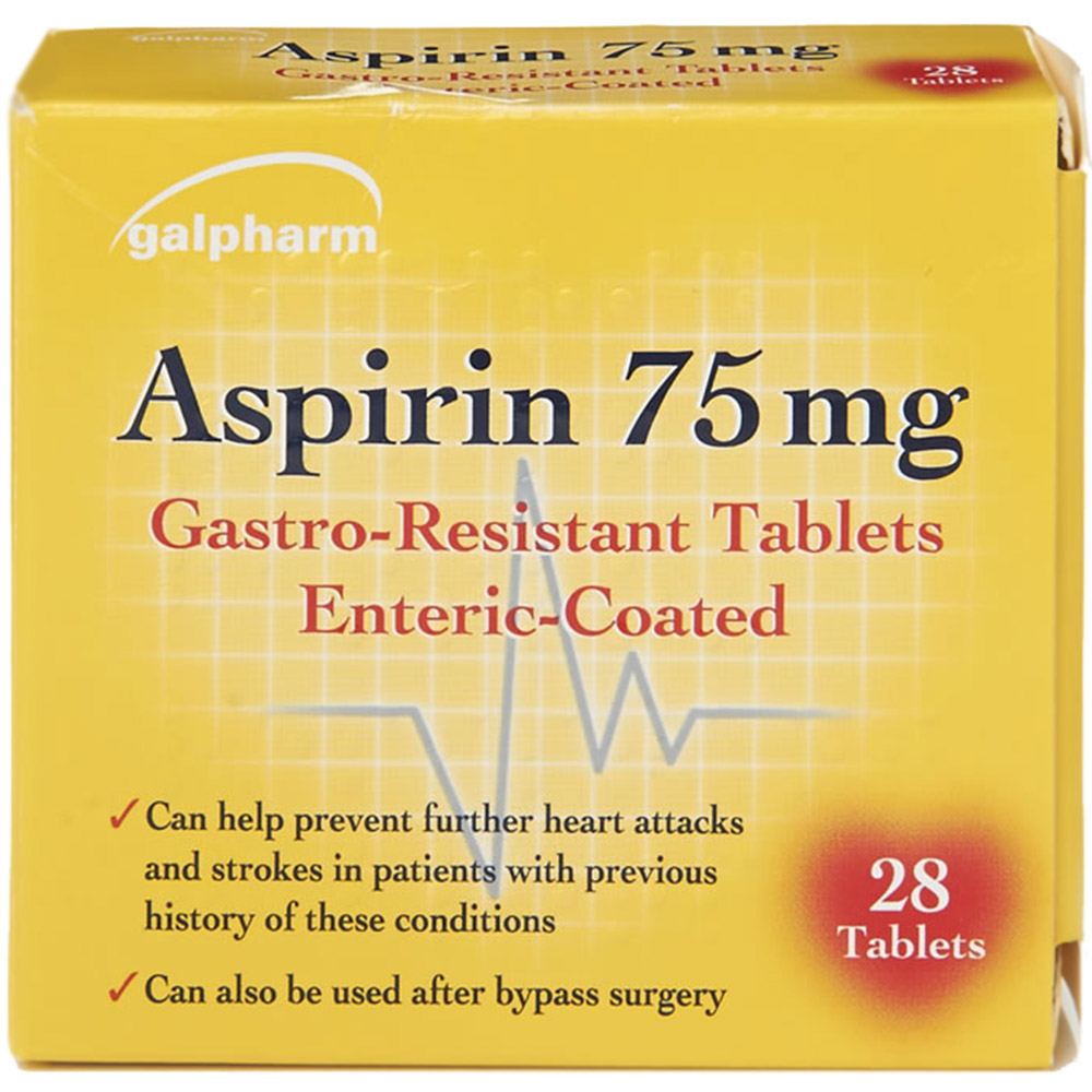 Galpharm Enteric Coated Aspirin 75mg 28 Pack Image