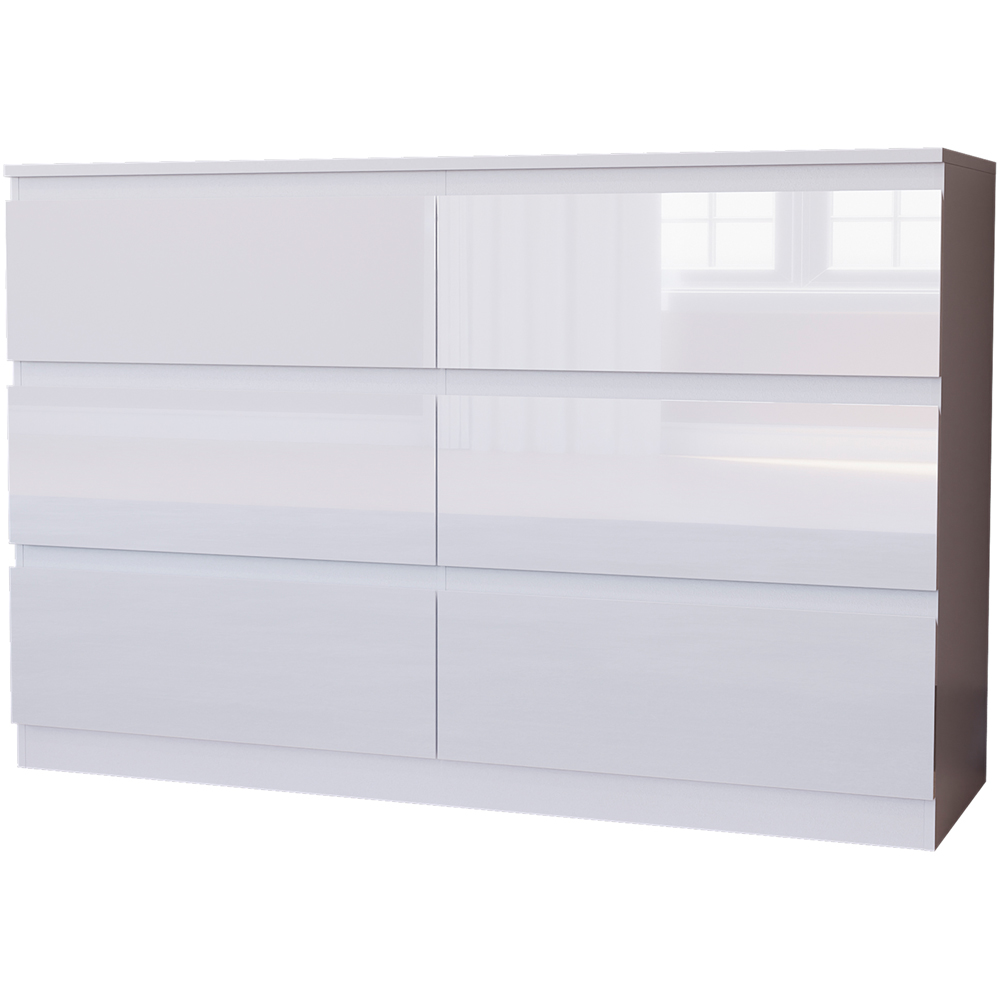 Vida Designs Glinton 6 Drawer White Chest of Drawers Image 2