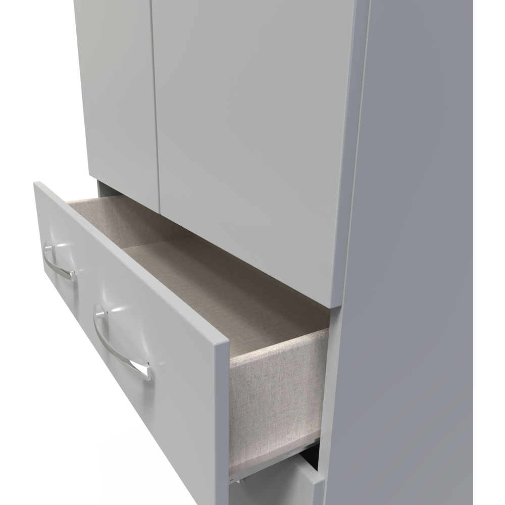 Crowndale Avon 2 Door 2 Drawer Dusk Grey Wardrobe Ready Assembled Image 7