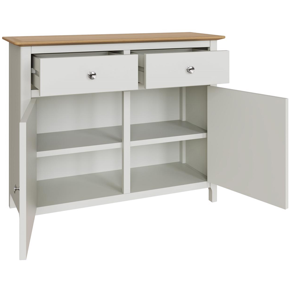FWStyle Taberno 2 Drawer 2 Door White Linen and Oak Sideboard Image 4