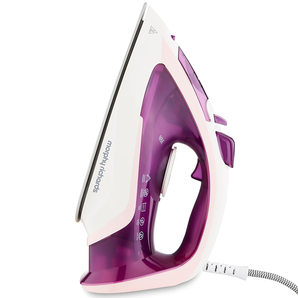 Morphy Richards Steam Flow Pink and White Turbo Steam Iron 2400W Image 5
