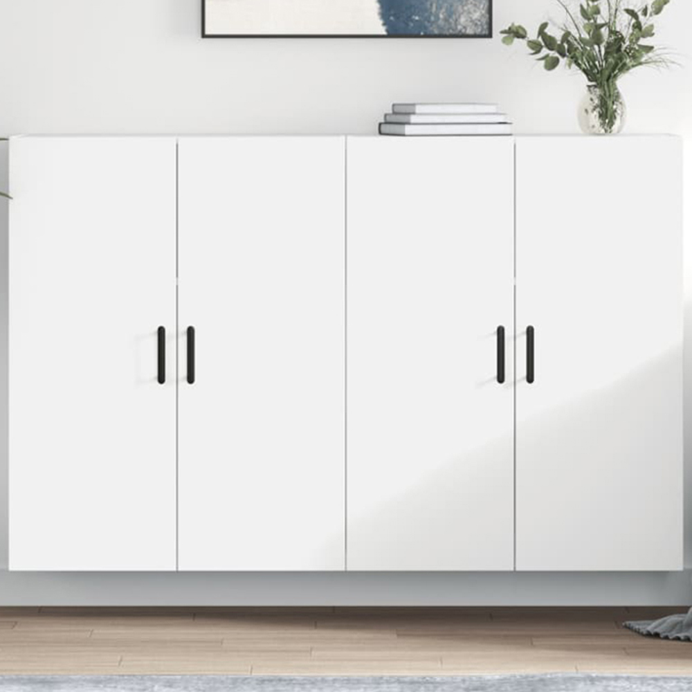 vidaXL 2 Door White Wall Mounted Cabinet 2 Pack Image 1