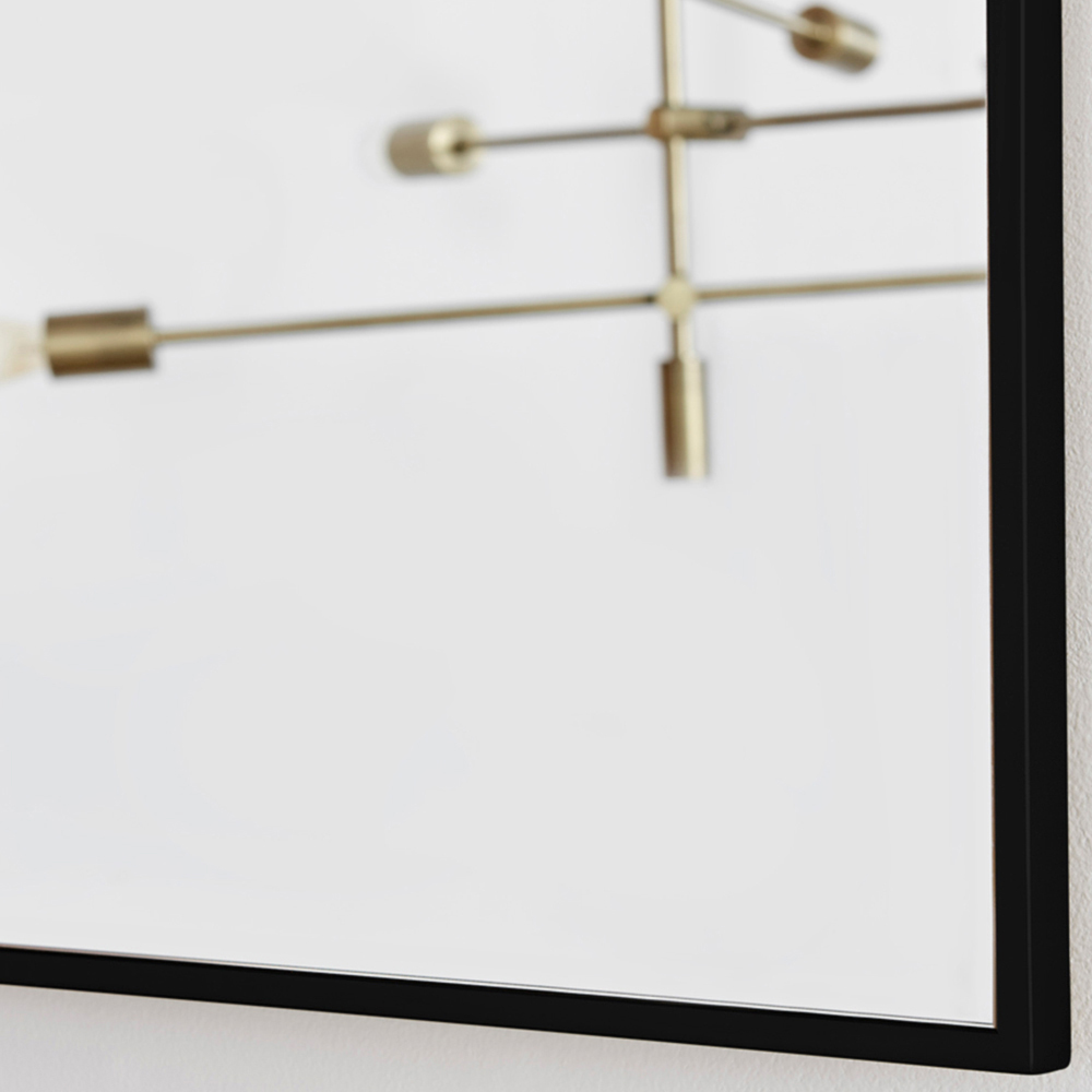 Furniturebox Austen Rectangular Black Metal Wall Mirror 120 x 80cm Image 6