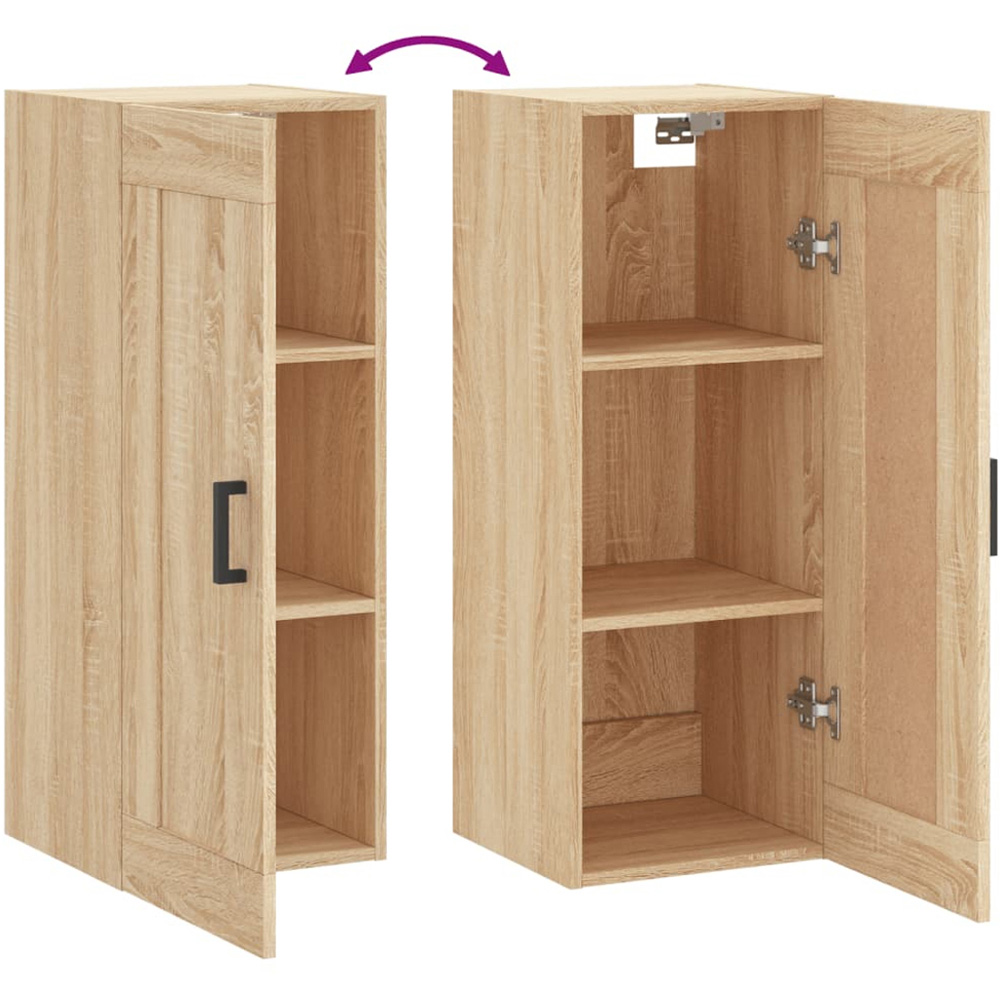 vidaXL Single Door Brown Wall Mounted Cabinet Image 8