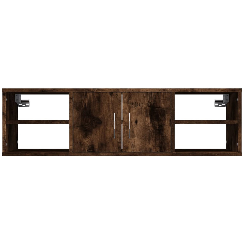 vidaXL 2 Door 4 Shelf Smoked Oak Wall Cabinet Image 4