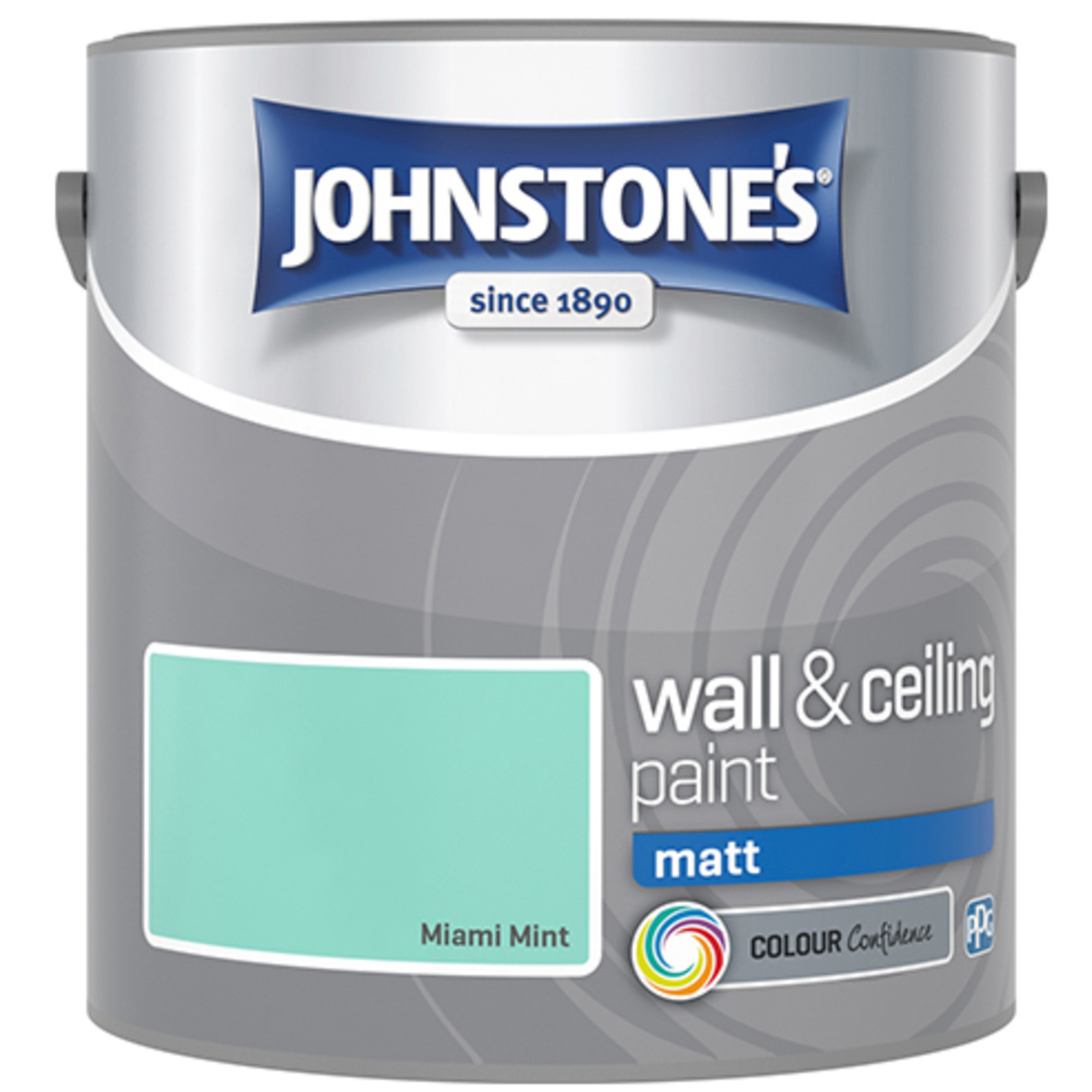 Johnstone's Walls & Ceilings Miami Mint Matt Emulsion Paint 2.5L Image 2