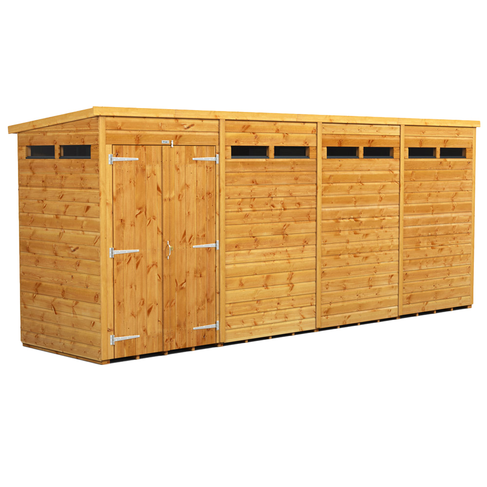 Power Sheds 16 x 4ft Double Door Pent Security Shed Image 1