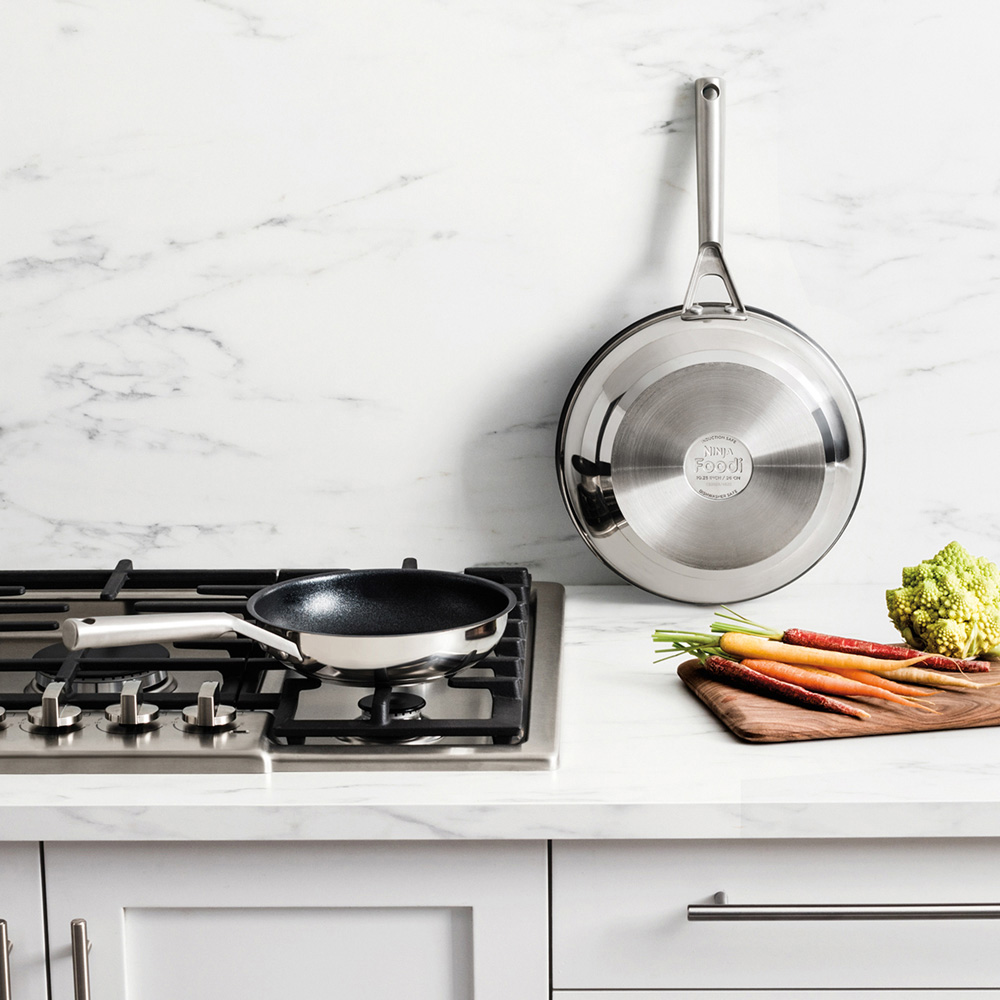 Ninja Foodi Zerostick 2 Piece Stainless Steel Frying Pan Set Image 7