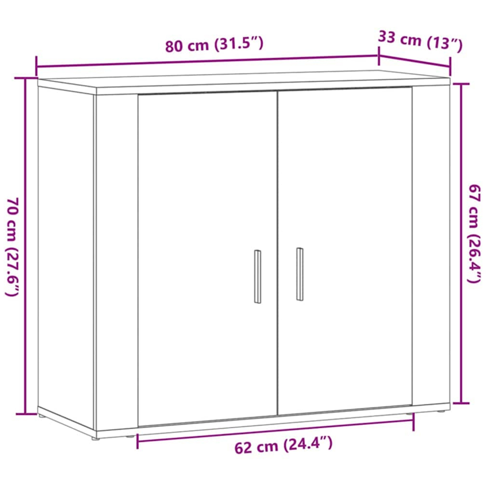 vidaXL 2 Door Artisan Oak Sideboard Image 9