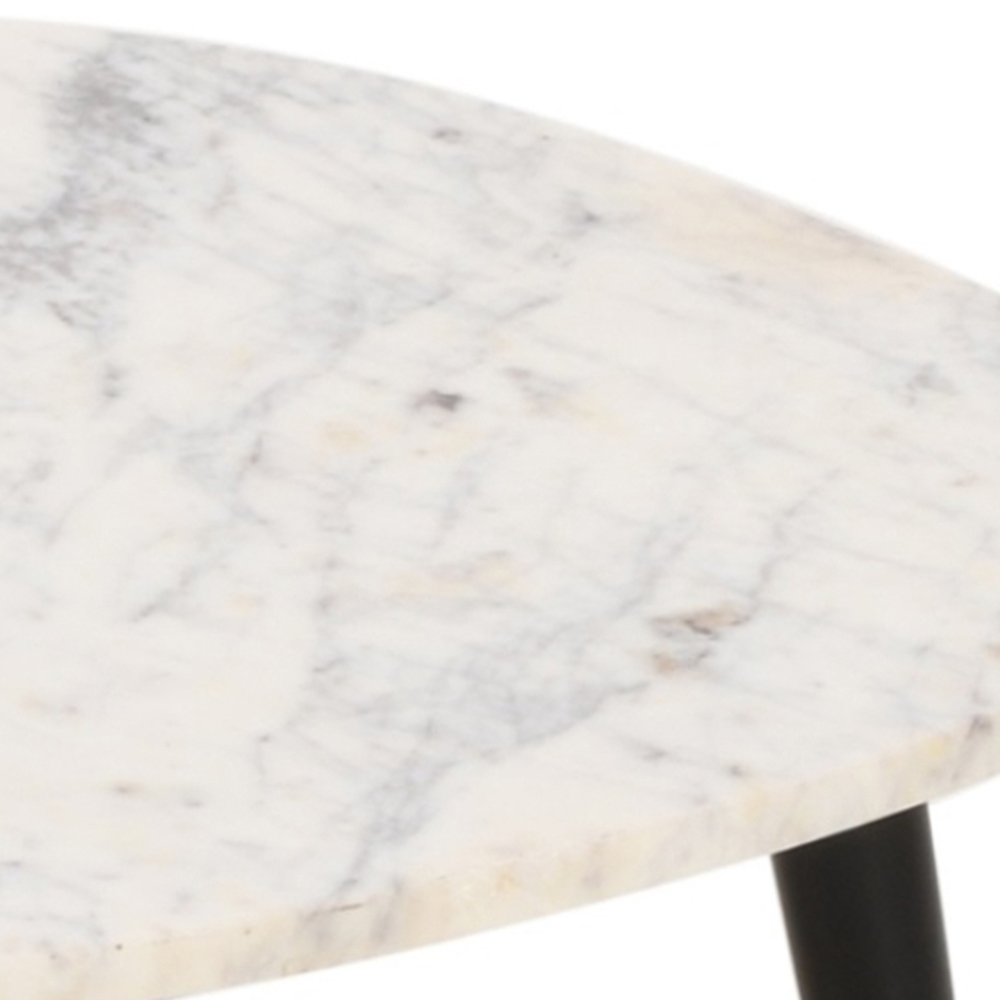 Brooklyn Opal White Marble Top Coffee Table Image 5