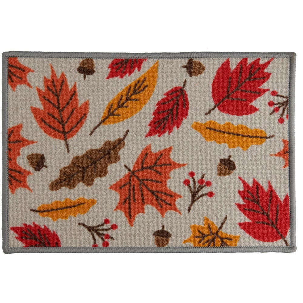 wilko Leaves Autumn Washable Mat 40 x 58cm Image 1