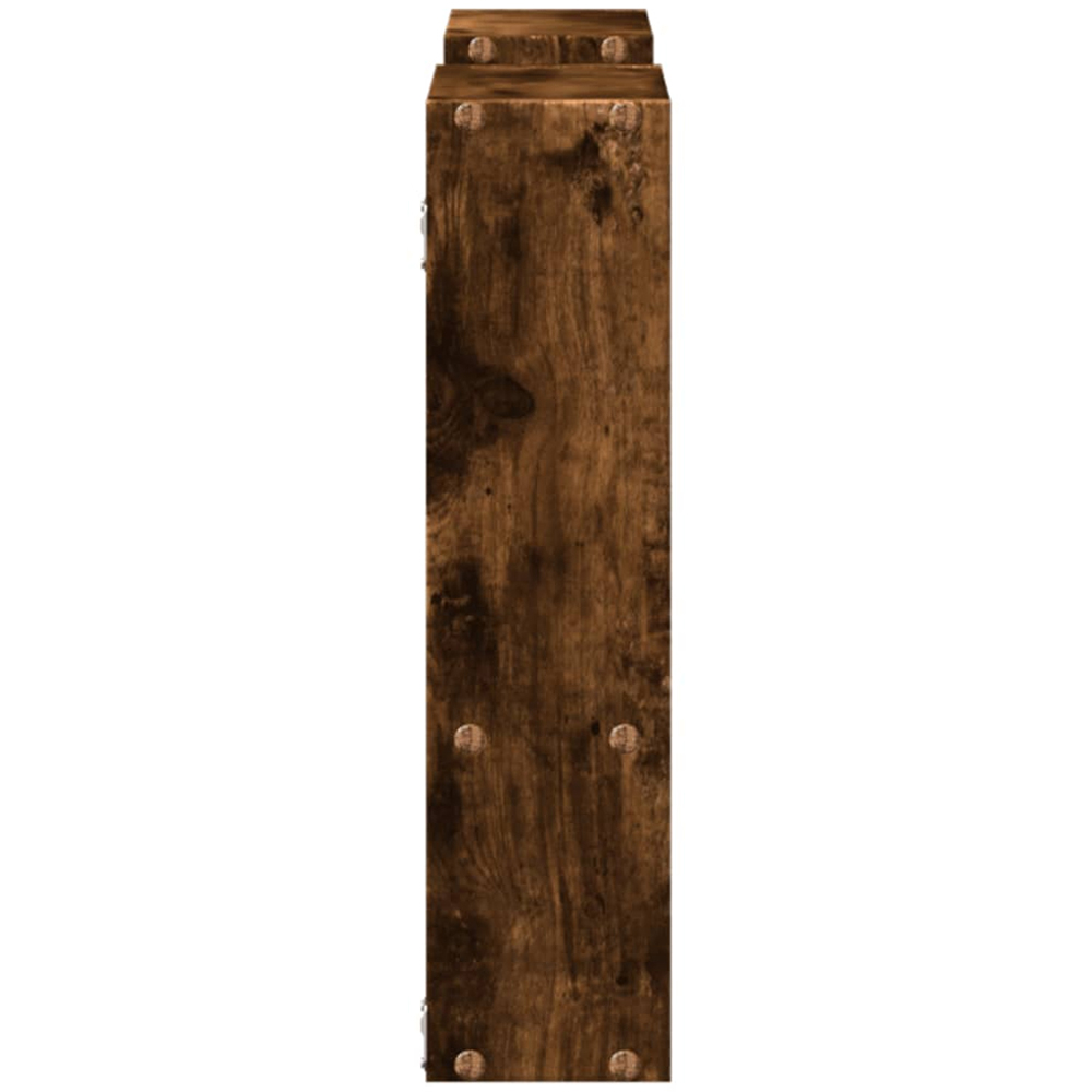 vidaXL 5 Shelf Smoked Oak Floating Wall Shelf Image 4