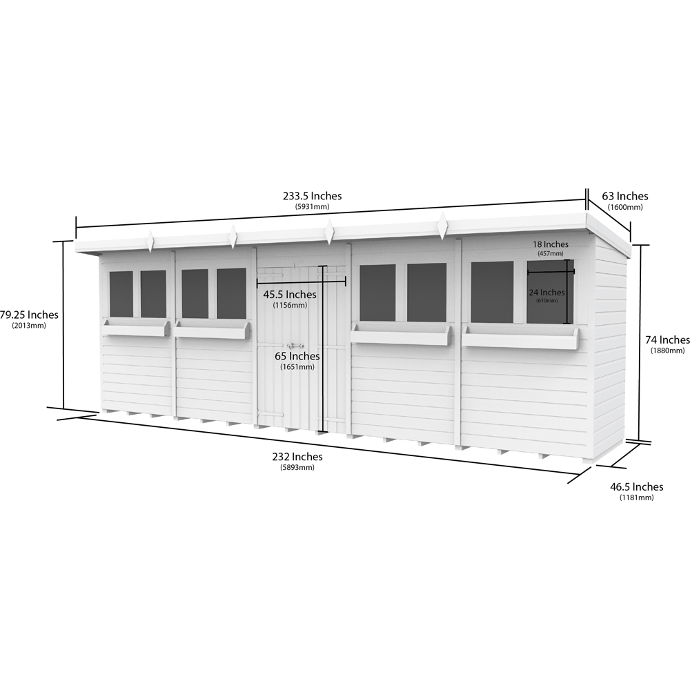 DIY Sheds 20 x 4ft Tongue and Groove Timber Pent Summer Garden Shed Image 8