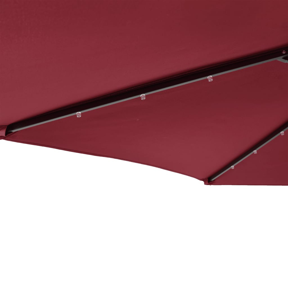 vidaXL Red LED Light Garden Parasol with Steel Pole 2.25m Image 7