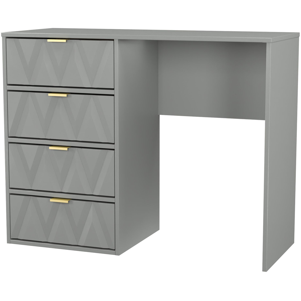 Crowndale Diamond 4 Drawer Dusk Grey Vanity Dressing Table Ready Assembled Image 4