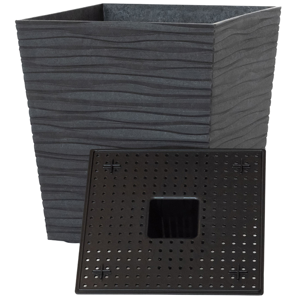 Primeur Tierra Verde Cello Slate Planter 33cm 2 Pack Image 3