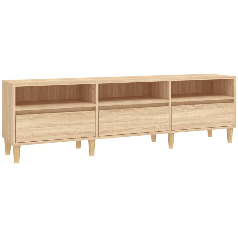 vidaXL 3 Door 3 Shelf Sonoma Oak Wide TV Cabinet Image 2