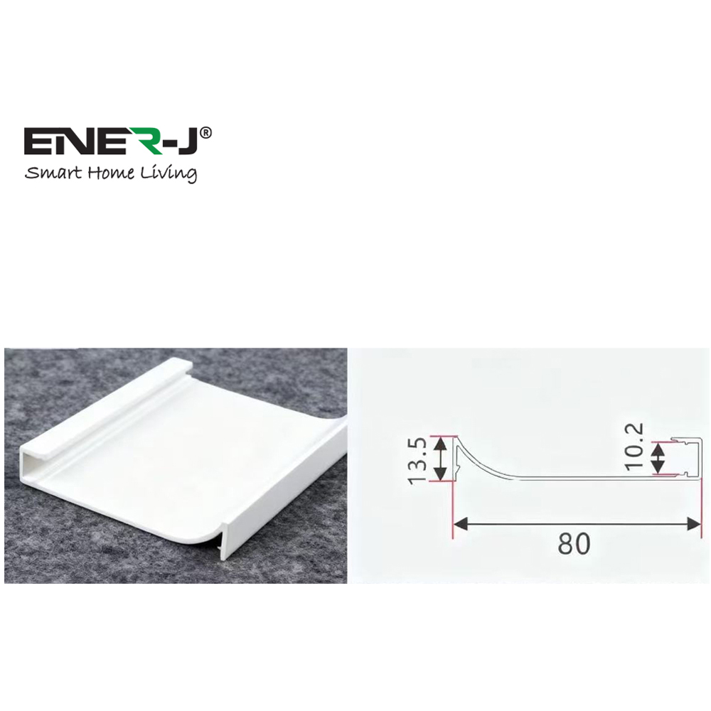 ENER-J 80mm Flat Stepped Aluminium Skirting Profile 2m Image 3