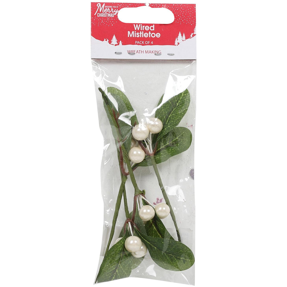 Pack of 4 Wired Mistletoe Image