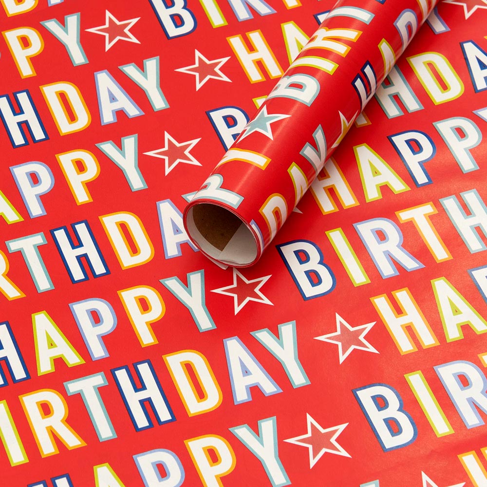 Wilko 3m Happy Birthday Roll Wrap Wilko