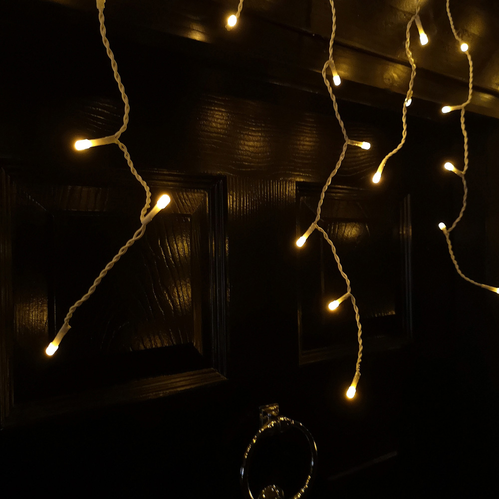 Samuel Alexander 1000 Vintage Gold LED White Cable Frosted Icicle Light 25m Image 9