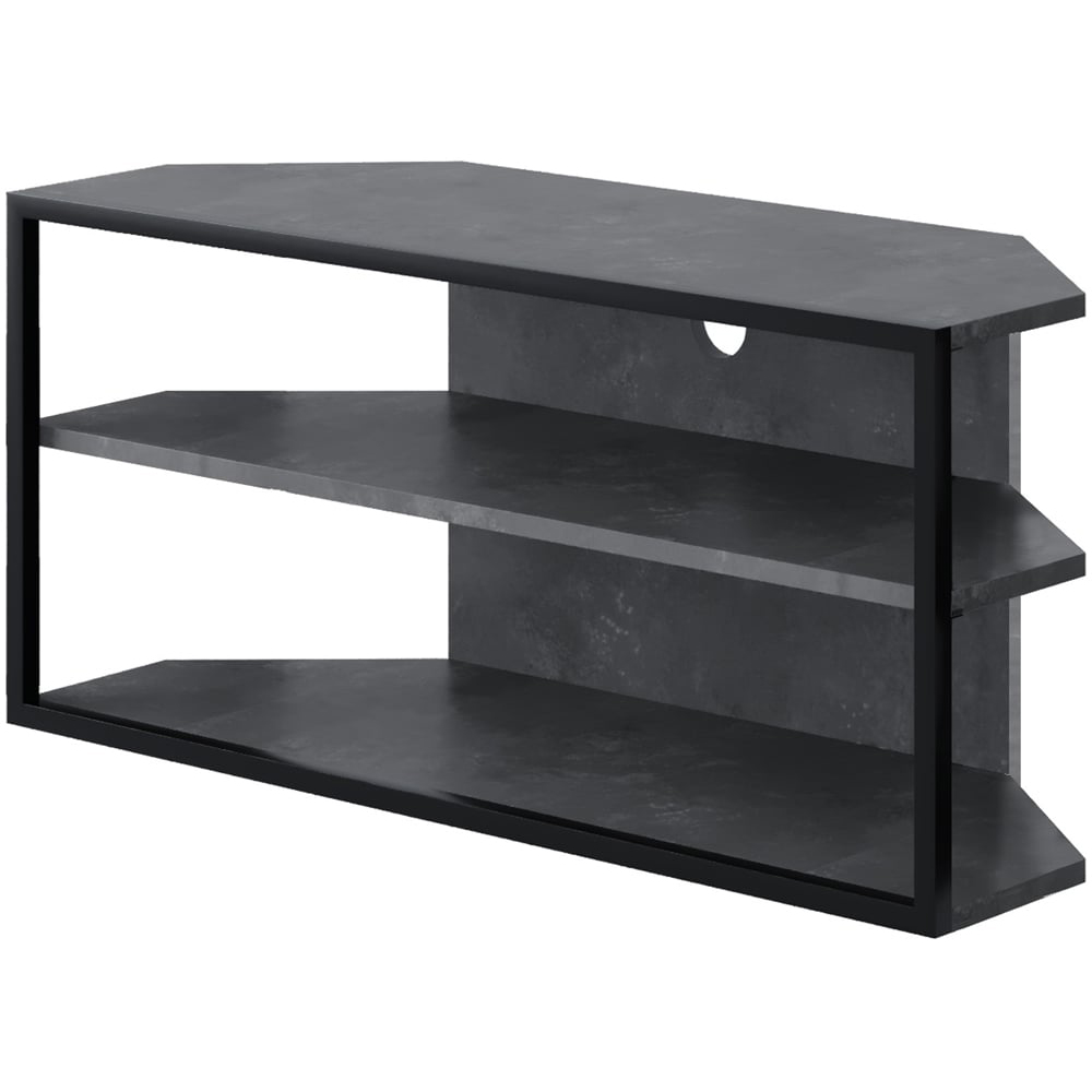 Decortie Echo 2 Shelf Retro Grey Metal Frame Modern TV Unit Image 2