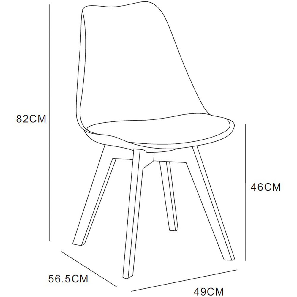 Eva Grey Padded Single Dining Chair Image 8