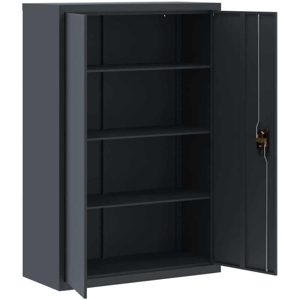 vidaXL 2 Door Anthracite Steel Filing Cabinet Set of 2 Image 7