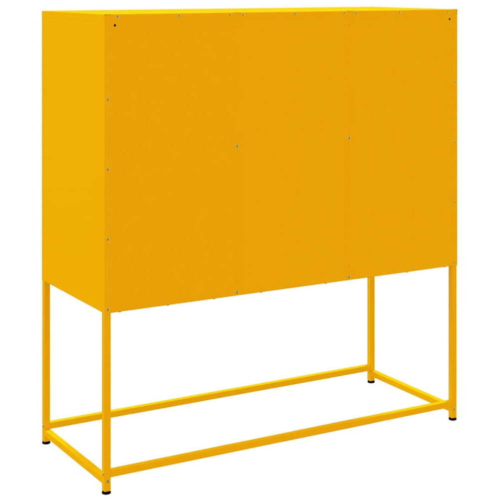 vidaXL 3 Door Yellow Highboard Image 8