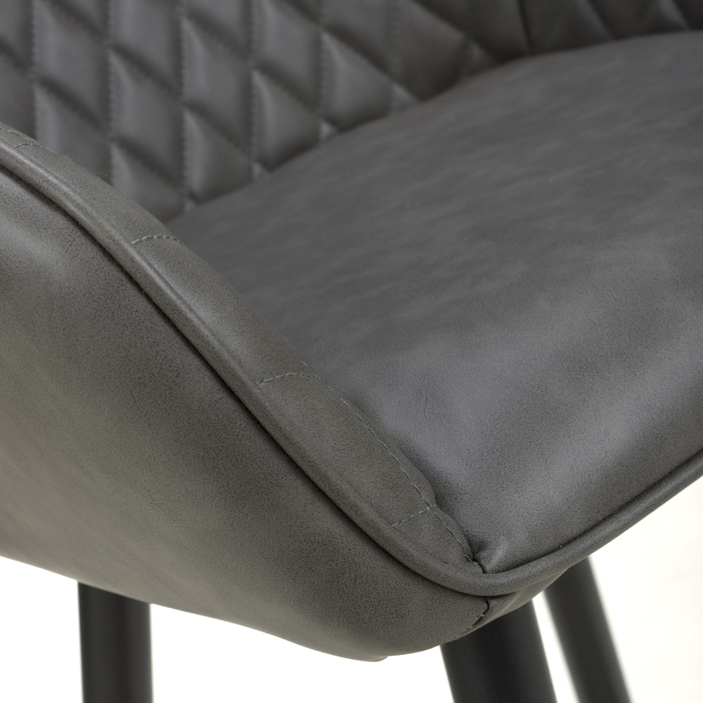 wilko Kensington Vintage Black Quilted Bar Stool Image 5