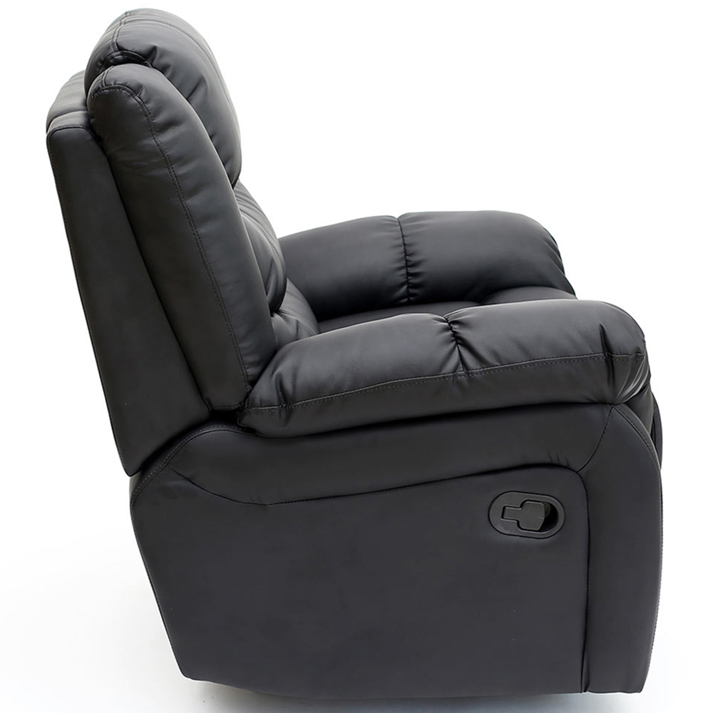 Furniture Online Seattle Black Bonded Leather Manual Recliner Chair Image 5