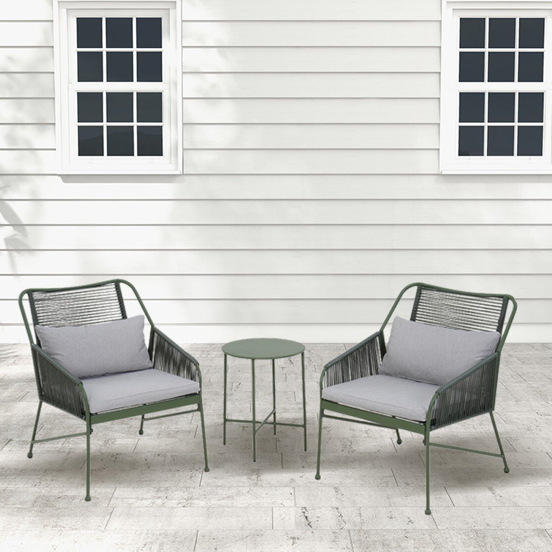 Malay Outdoor Essentials Murcia 2 Seater Bistro Set Green Image 1