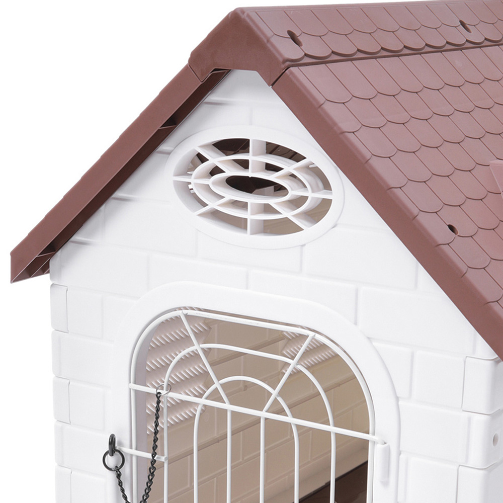 H&O Direct Brown Plastic Kennel with Wire Door 61cm Image 2