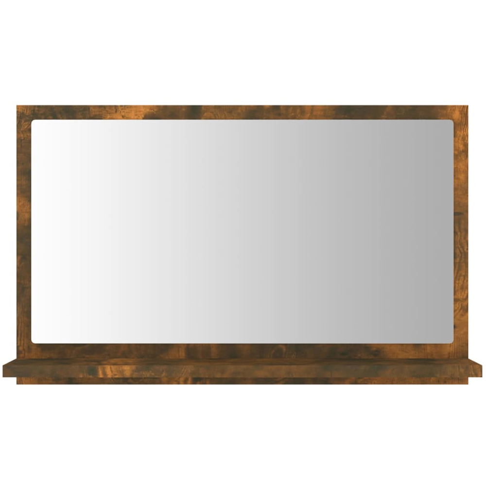 vidaXL Single Shelf Smoked Oak Bathroom Mirror Image 3
