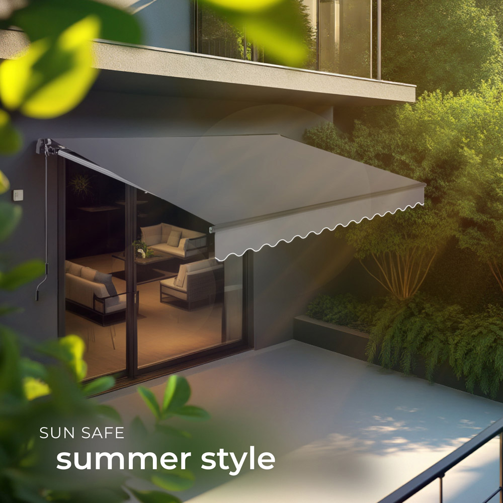 tectake Ornella Dark Grey Retractable Awning 300 x 250cm Image 7