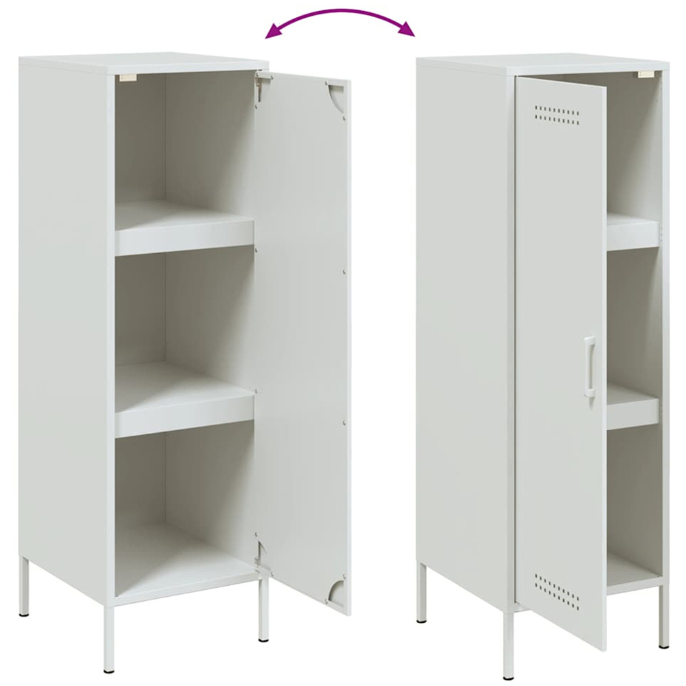 vidaXL Single Door White Steel Highboard Image 9