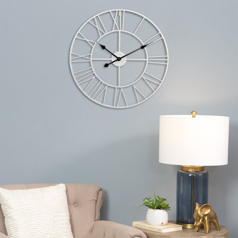 Living and Home Vintage Round Wall Clock 40cm Image 4