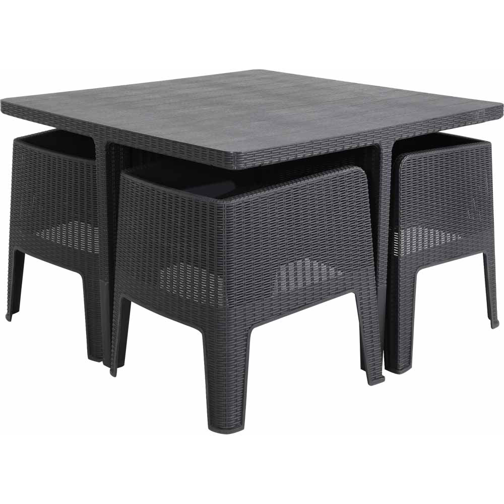Royalcraft Faro 4 Seater Deluxe Cube Dining Set Black Image 2