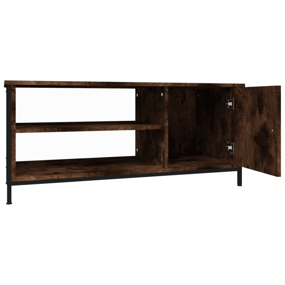 vidaXL Single Door 2 Shelf Smoked Oak TV Cabinet Image 6