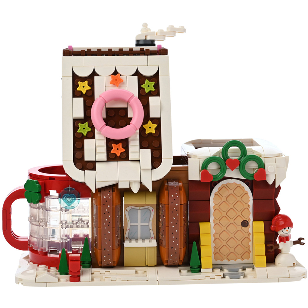 The Seasonal Gift Co. Toy Shop 628 Piece Kids Gingerbread House Brick Building Set Image 2