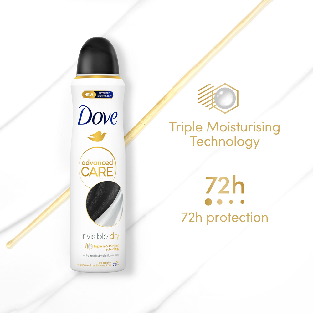 Dove Advanced Care Anti-perspirant Invisible Dry Deodorant Spray 200ml Image 6