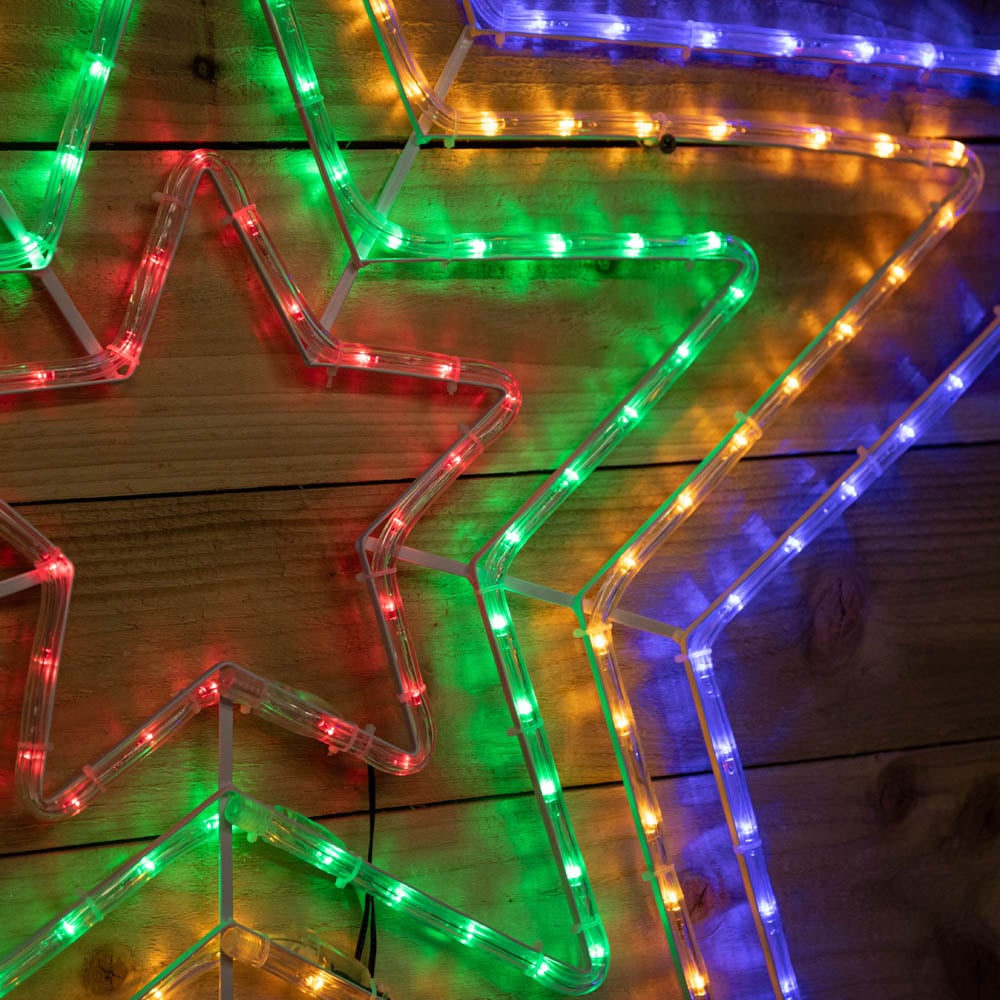 Samuel Alexander Multicolour LED Hanging Christmas Star Rope Light 1.7 x 1.3m Image 6