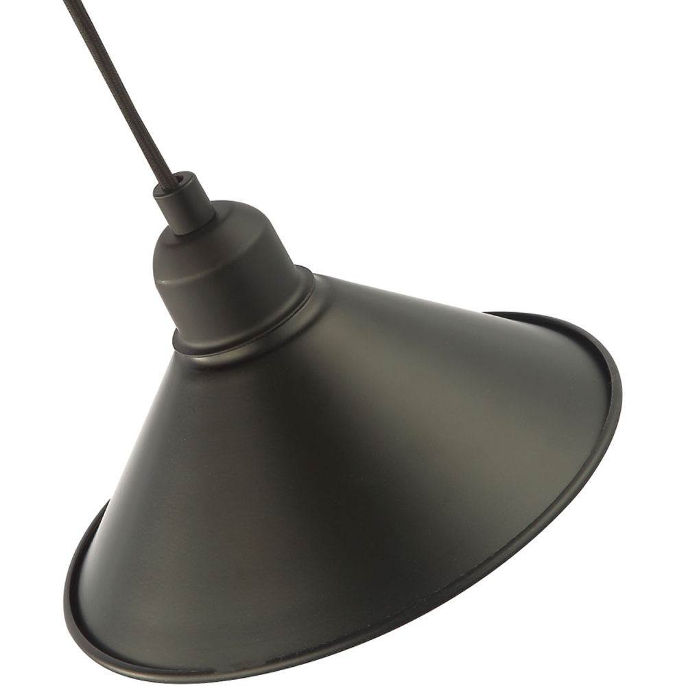 Happy Homewares Cone Shaped Industrial Metal Mat Black Pendant Shade Image 6