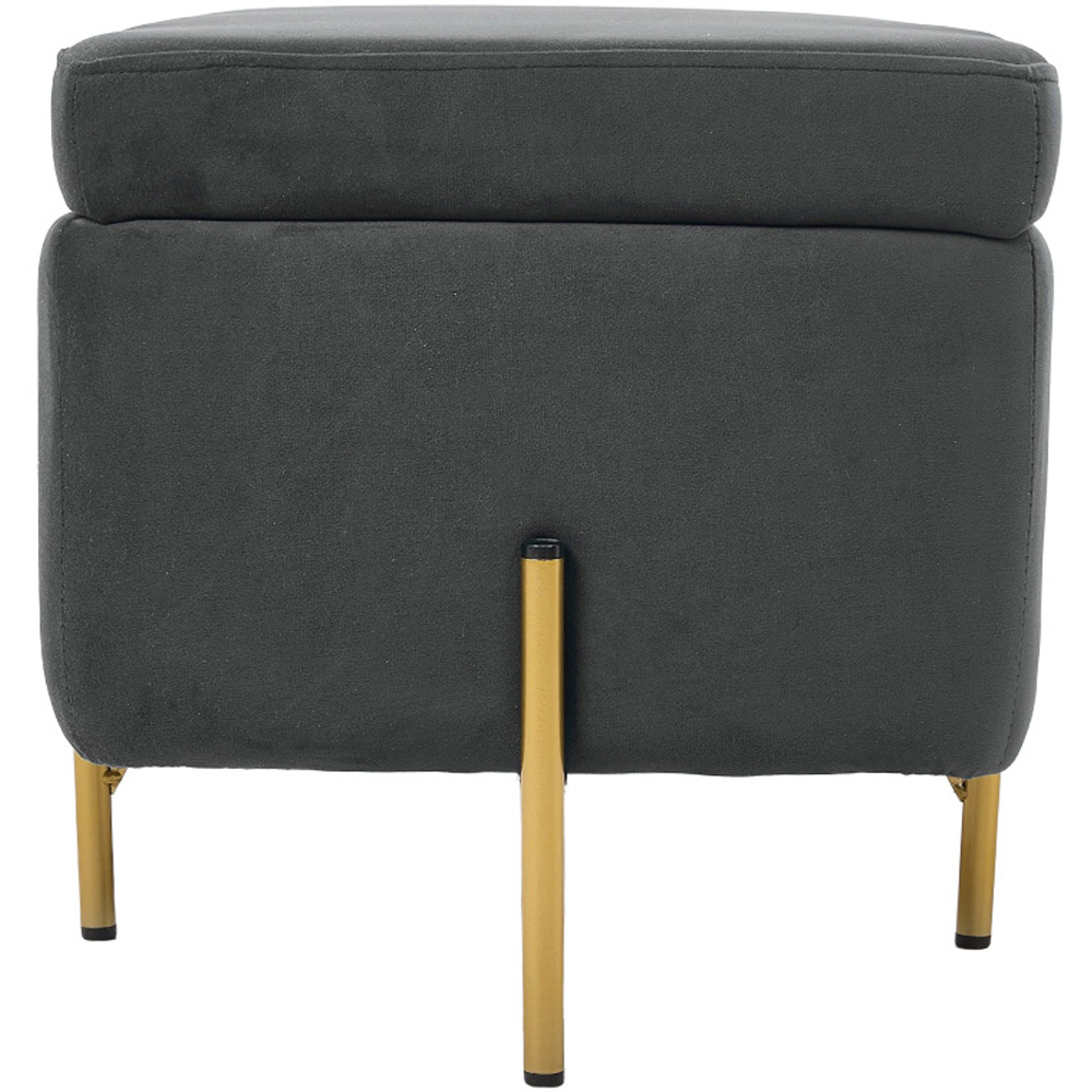 Living and Home Grey Flip Top Flannel Upholstered Storage Bench Image 5