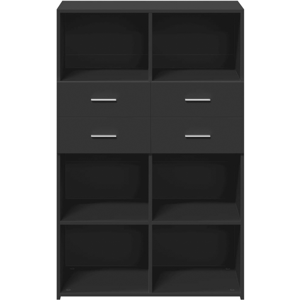 vidaXL 2 Drawer 6 Shelf Black Highboard Image 4