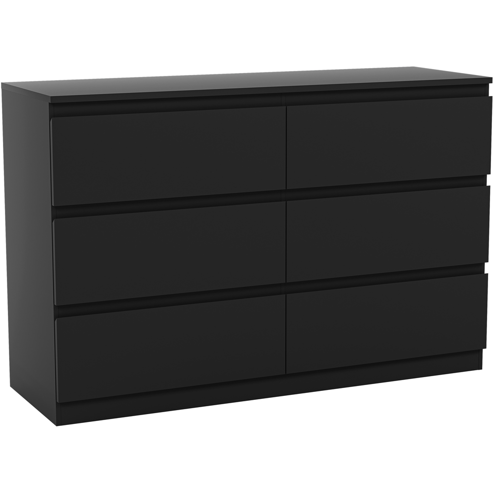 VIDA DESIGNS Denver 6 Drawer Black Chest of Drawers Image 2