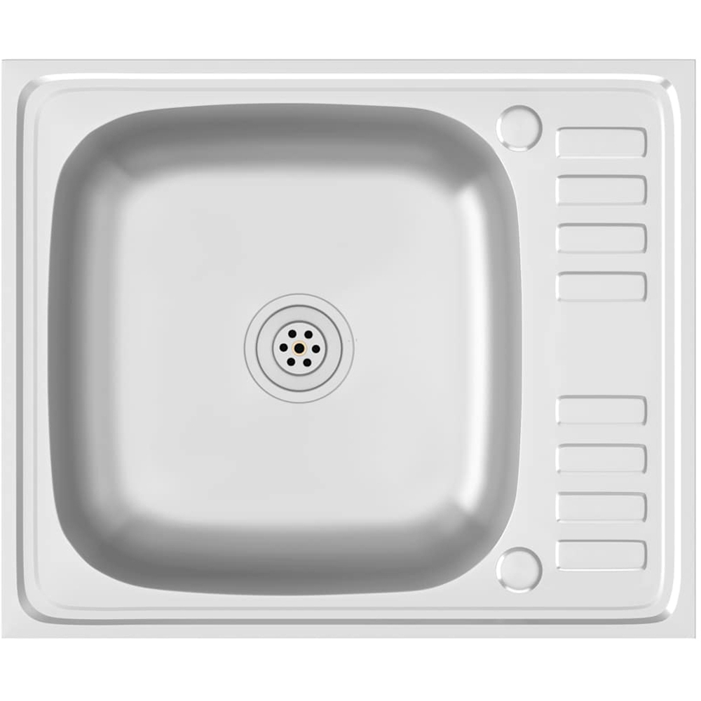 vidaXL Silver Stainless Steel Kitchen Sink with Drainer Set 500 x 600 x 155mm Image 4