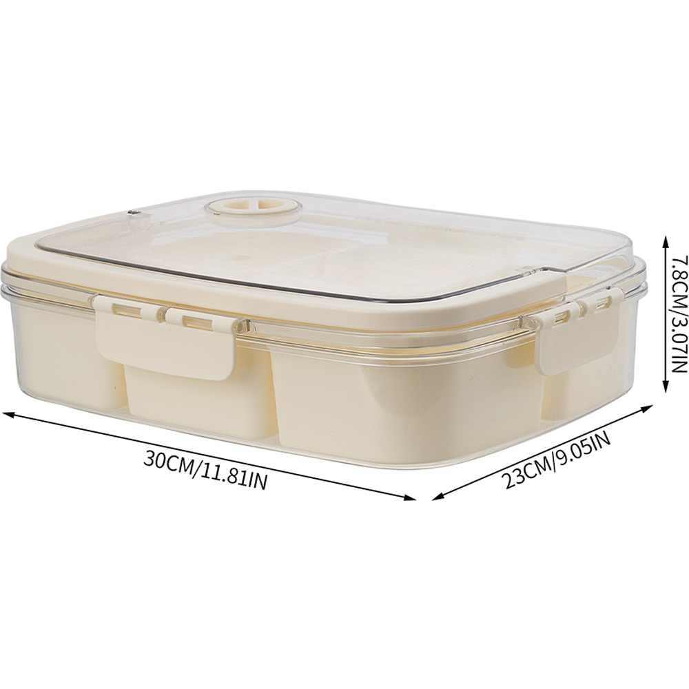Living and Home 6 Compartment Cream Stackable Airtight Fridge Storage Container Image 8