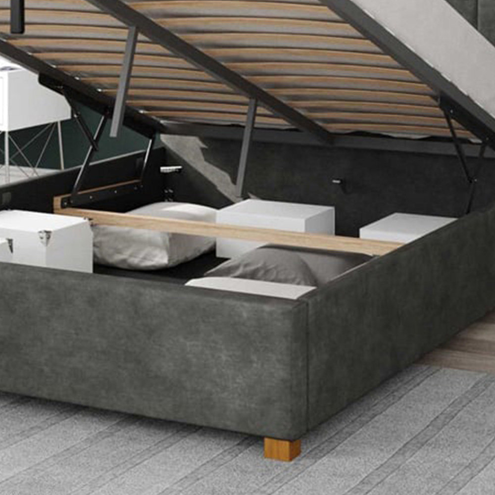 Aspire Hepburn King Size Granite Kimiyo Linen Ottoman Bed Image 3
