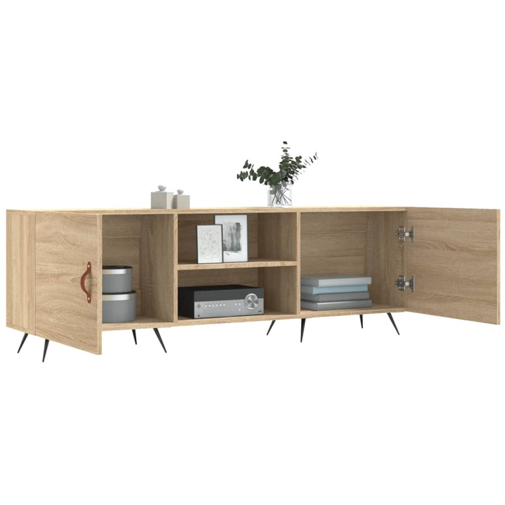 vidaXL 2 Door 2 Shelf Sonoma Oak Wide TV Cabinet Image 4
